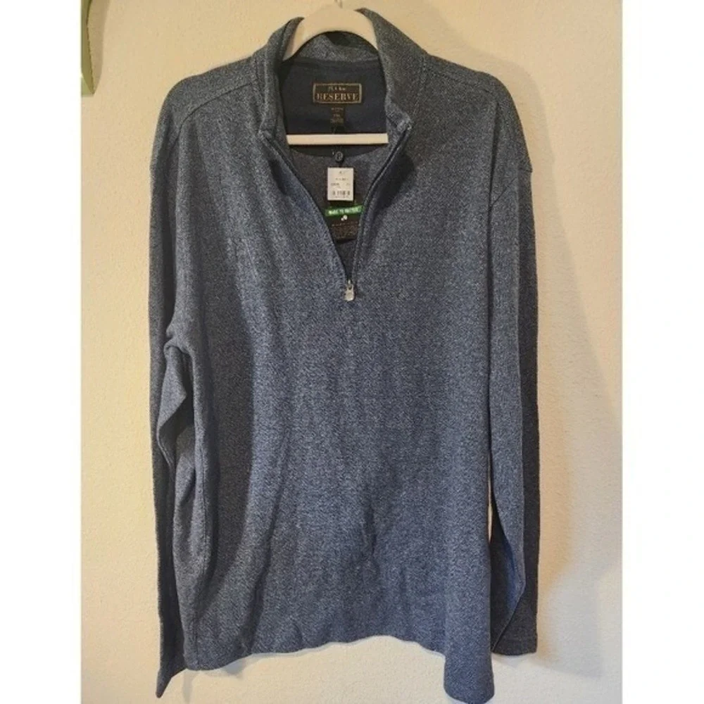 Jos. A. Bank Reserve Long Sleeve Traditional Fit Cotton 1/4 Zip Pullover NWT XXL
